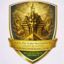 Original artwork for the Alpha Phi Alpha Mighty Xi Chapter, Wilberforce University crest